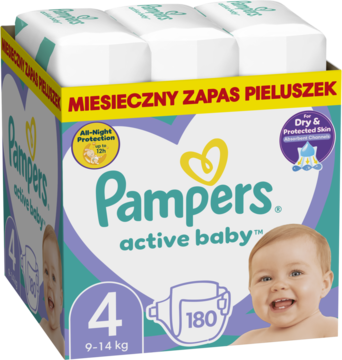 PAMPERS Active Baby pieluchy 9 14kg rozmiar 4 180 szt