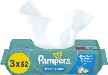 PAMPERS Fresh Clean chusteczki nawilzane dla dzieci 3 x 52 szt