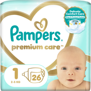 PAMPERS Premium Care pieluchy rozm1 2 5kg 26 szt